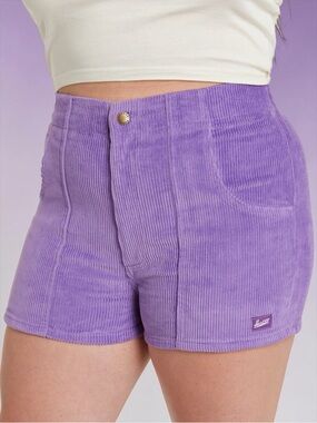 Hammies Women’s Stretch 2” Corduroy Cotton Shorts In Purple Size 28